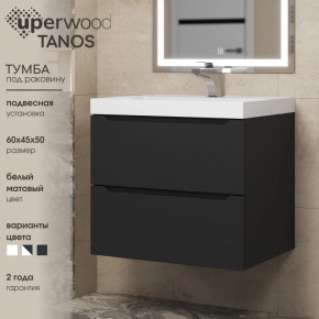 Тумба под раковину Uperwood Tanos 60 см, подвесная, черная матовая в Новоуральске - novouralsk.mebel24.online | фото 3