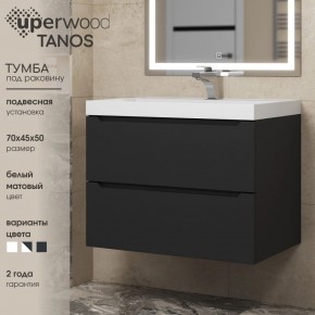 Тумба под раковину Uperwood Tanos 70 см, подвесная, черная матовая в Новоуральске - novouralsk.mebel24.online | фото 3