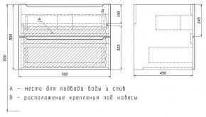 Тумба под раковину Uperwood Tanos 70 см, подвесная, черная матовая в Новоуральске - novouralsk.mebel24.online | фото 7