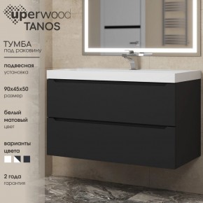 Тумба под раковину Uperwood Tanos 90 см, подвесная, черная матовая в Новоуральске - novouralsk.mebel24.online | фото 3