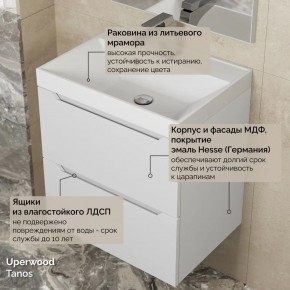 Тумба с раковиной Uperwood Tanos 50 см, подвесная, белая матовая в Новоуральске - novouralsk.mebel24.online | фото 6